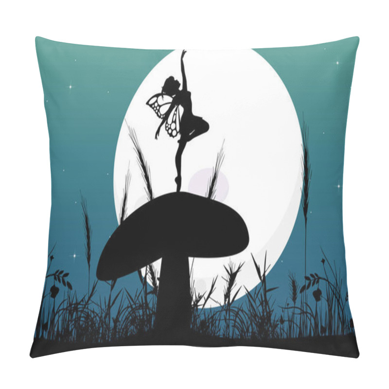 Personality  Cute Fairy Silhouette Dancing With Moon Pillow Covers