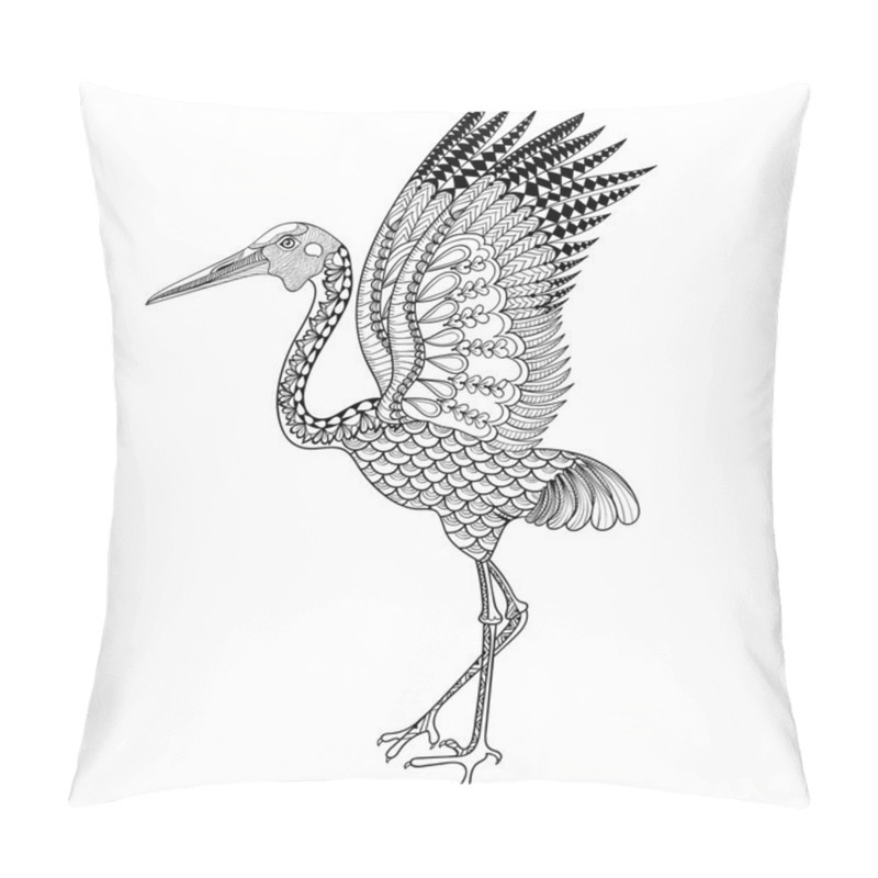 Personality  Hand Drawn Brolga, Australian Crane Illustration For Antistress  Pillow Covers