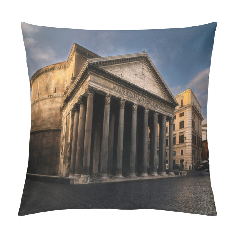 Personality  View Of The Pantheon Of Rome At Down With Nobody On The Photo And The Light Of The Morning Sun Pillow Covers