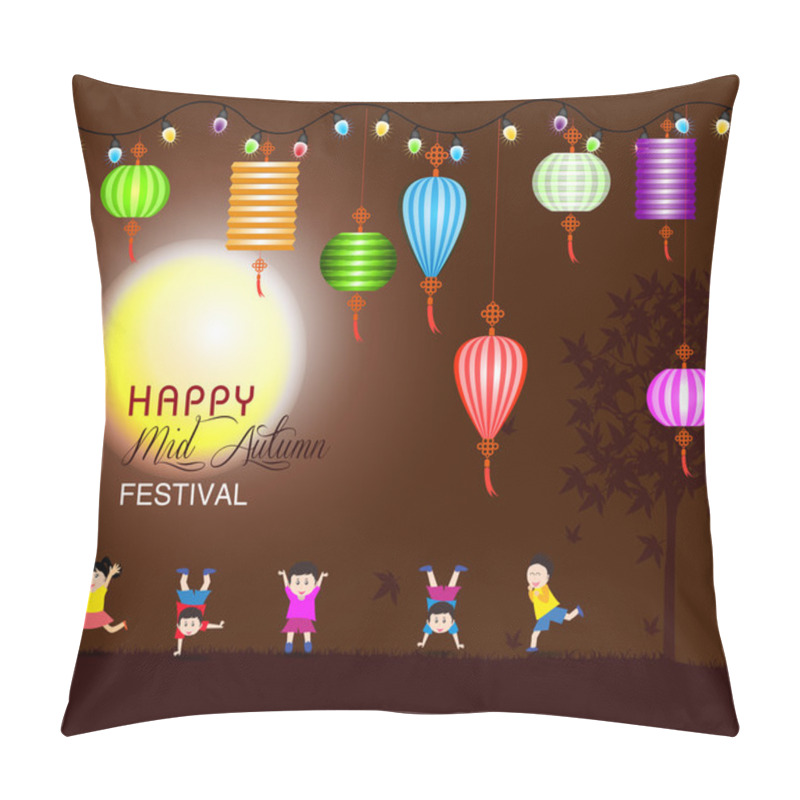 Personality  Mid Autumn Festival Vector Background With Lantern      Pillow Covers