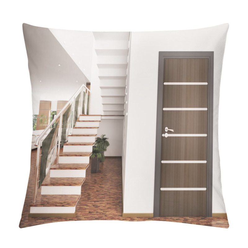 Personality  Entrance Hall Interior 3d Render Pillow Covers