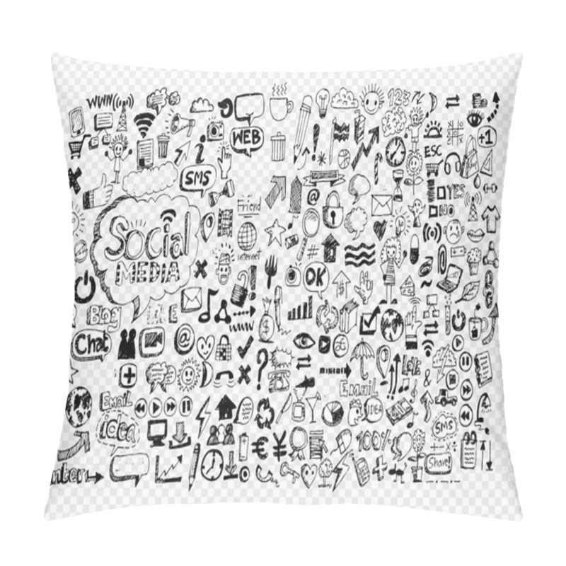 Personality  Hand Doodle Business Icon Pillow Covers