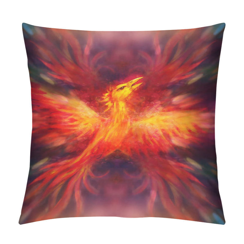 Personality  Flying Phoenix Bird As Symbol Of Rebirth And New Beginning. Pillow Covers