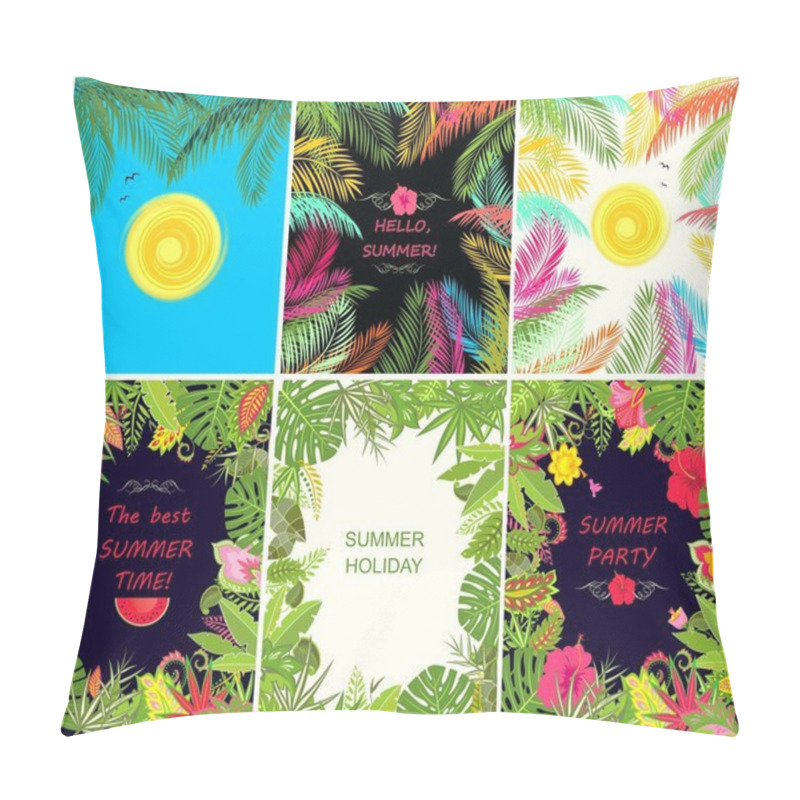 Personality  Collection Of Summery Tropical Vertical Poster Pillow Covers