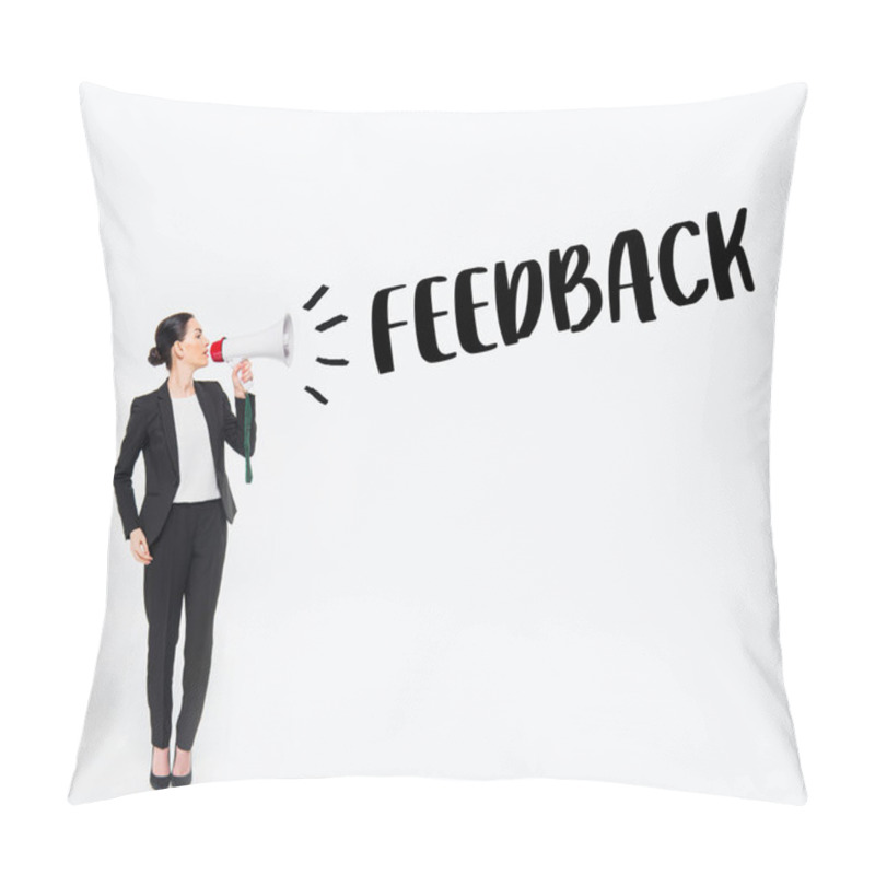 Personality  Businesswoman Holding Megaphone Pillow Covers