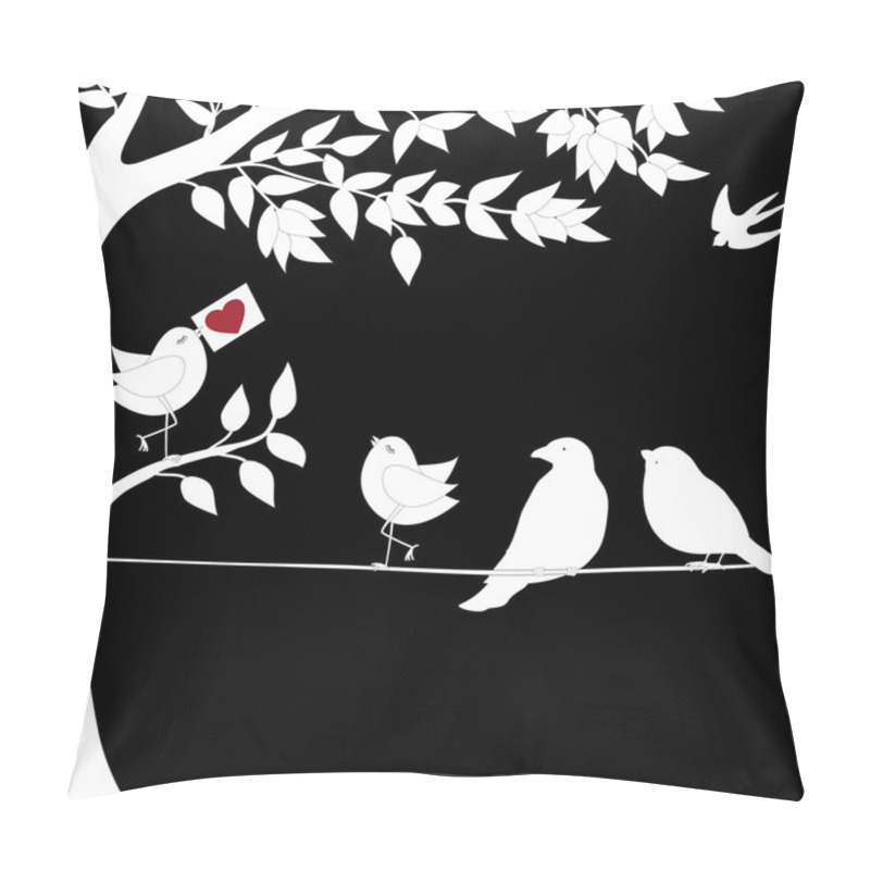 Personality  Cute White Birds On A Wire  Pillow Covers