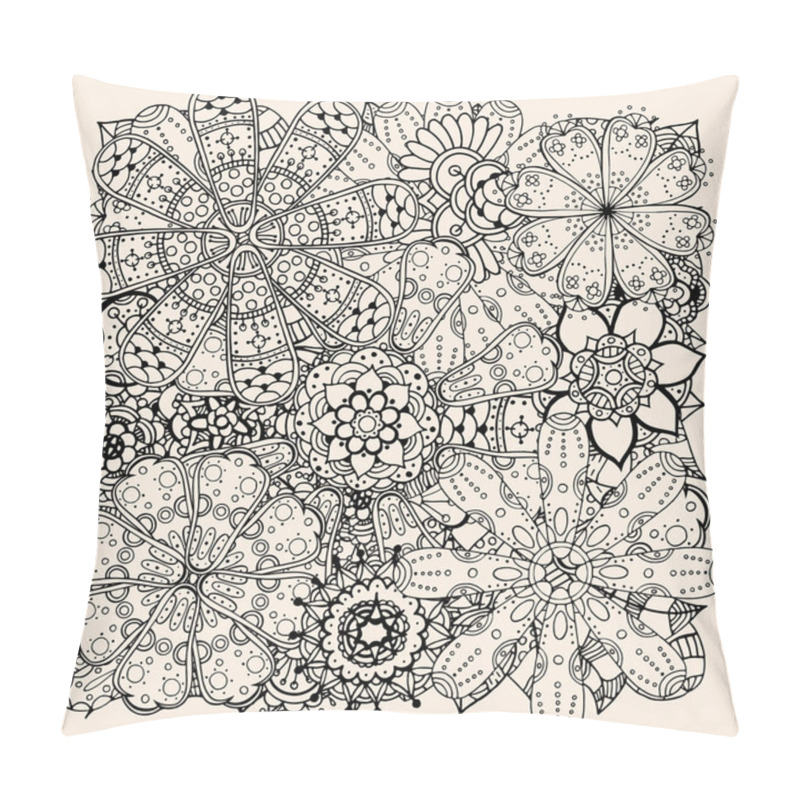 Personality  Doodle Flowers And Leafs Pillow Covers