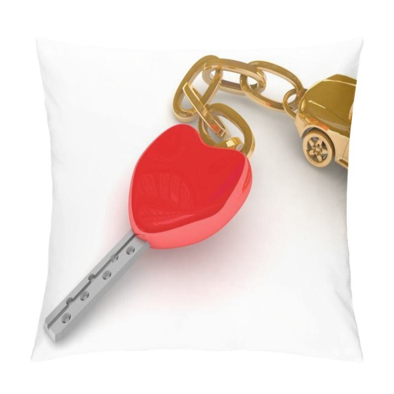 Personality  Gold Pendant With Keys From Heart Pillow Covers