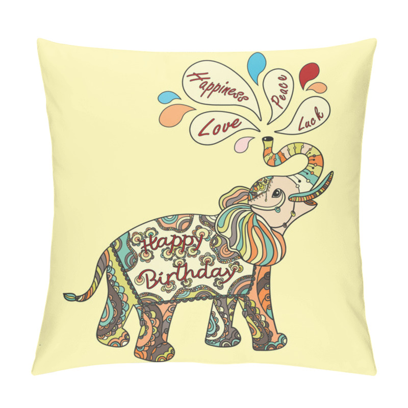 Personality  Stylized Fantasy Patterned Elephant Pillow Covers