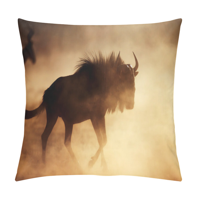 Personality  Blue Wildebeest Running In Dust Pillow Covers