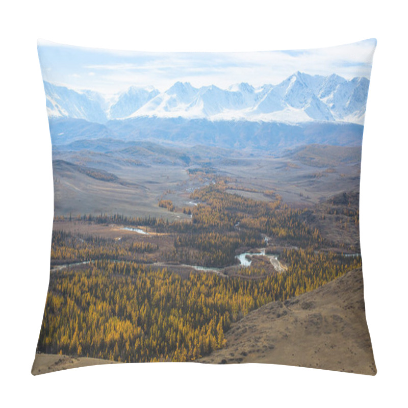 Personality  View Of Autumn Mountain North-Chuya Ridge Of Altai Republic, Russia. Pillow Covers