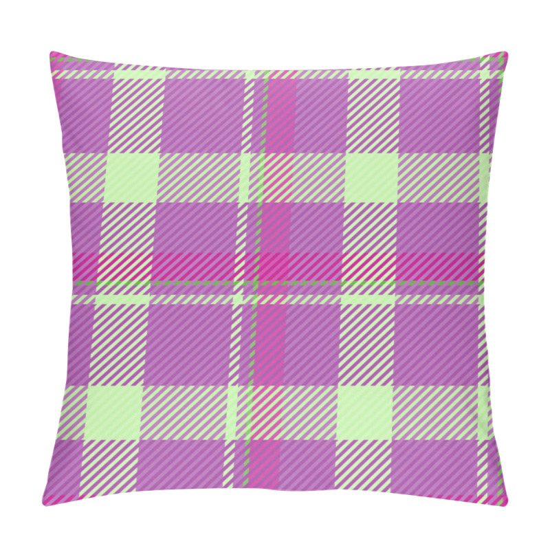 Personality  Individuality Check Tartan Background, Season Texture Pattern Seamless. Thanksgiving Vector Fabric Textile Plaid In Purple And Green Colors Palette. Pillow Covers