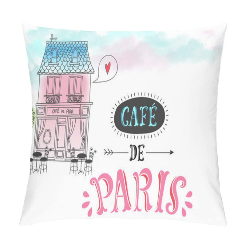 Personality  Paris Cafe Illustration Pillow Covers