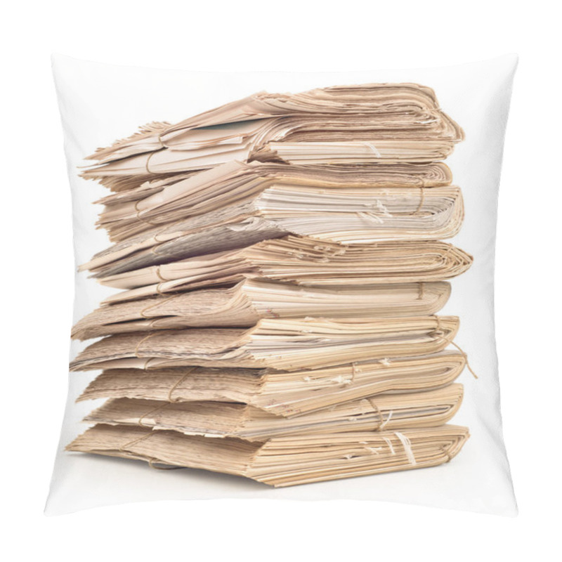 Personality  A Large Stack Of Newspapers On A White Background Pillow Covers