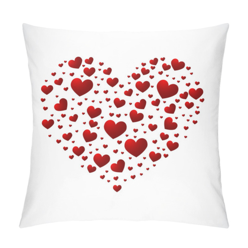 Personality  Heart Made Of Small Hearts Pillow Covers