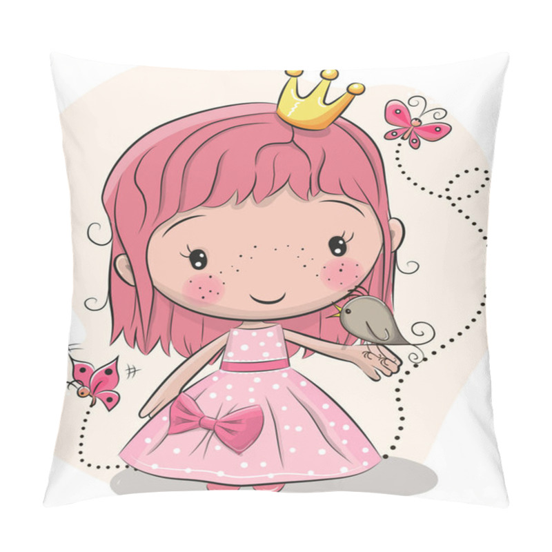 Personality  Cute Fairy-tale Princess And A Bird Pillow Covers