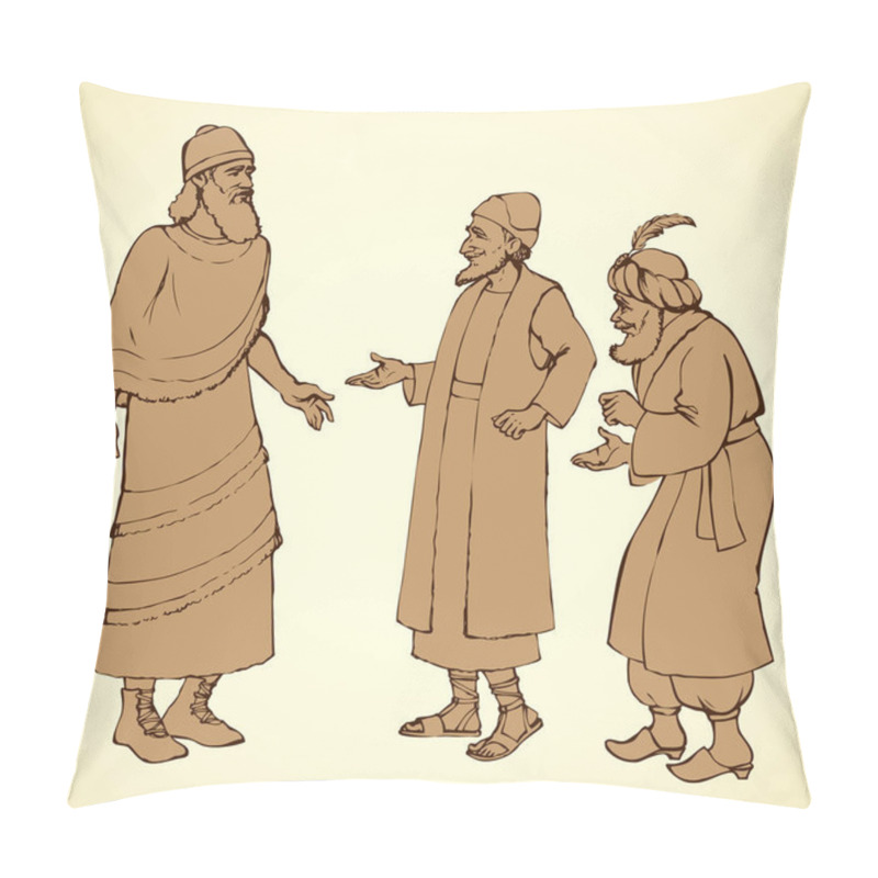 Personality  Assyrian, Vector Illustration Pillow Covers