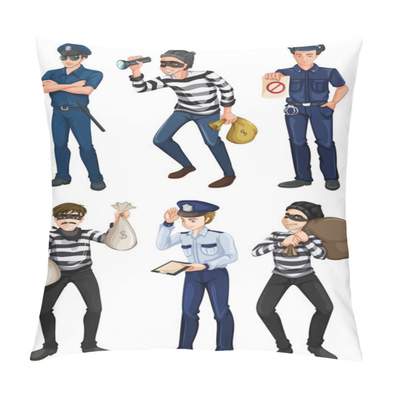 Personality  Police Officers And Robbers Pillow Covers