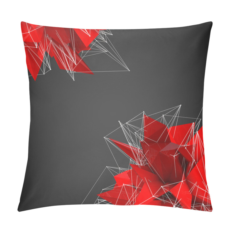 Personality  Abstract Red Modern Shapes On A Black Background Pillow Covers