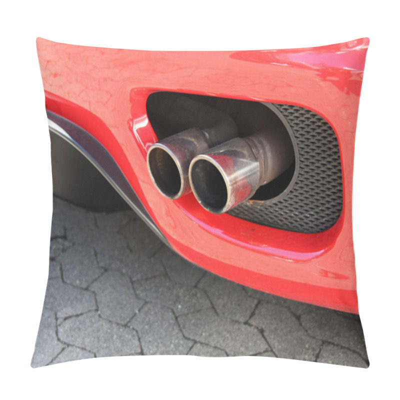 Personality  Emission Pipe Of A Red Car Pillow Covers