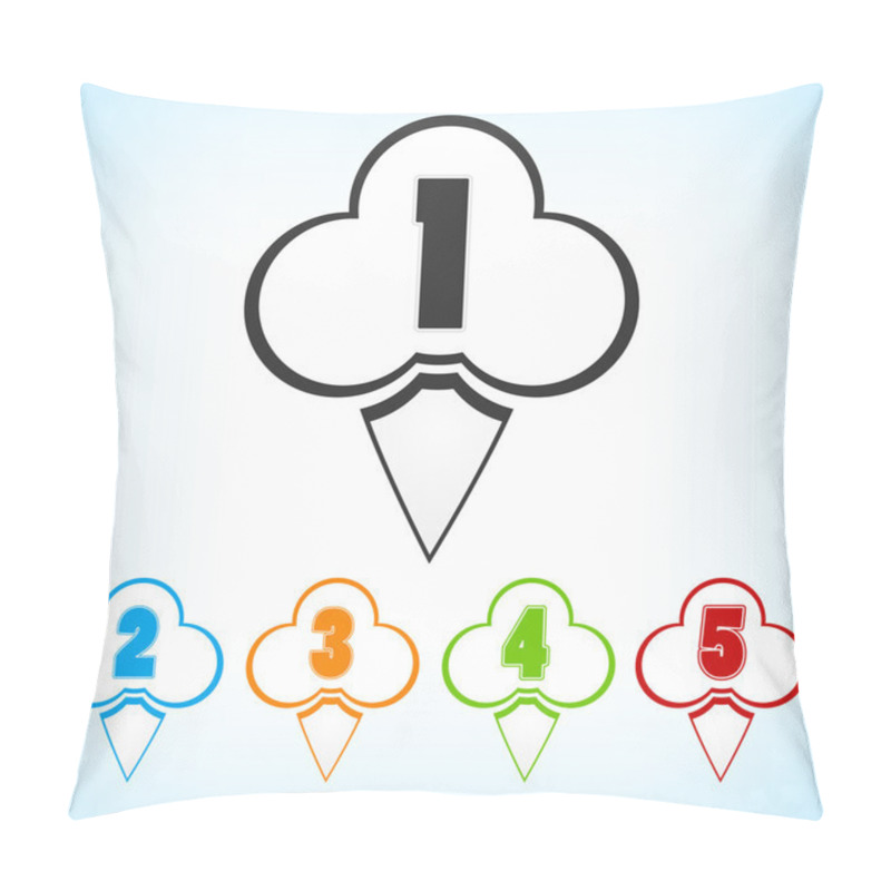 Personality  Set Of Badges With Numbering. Pillow Covers