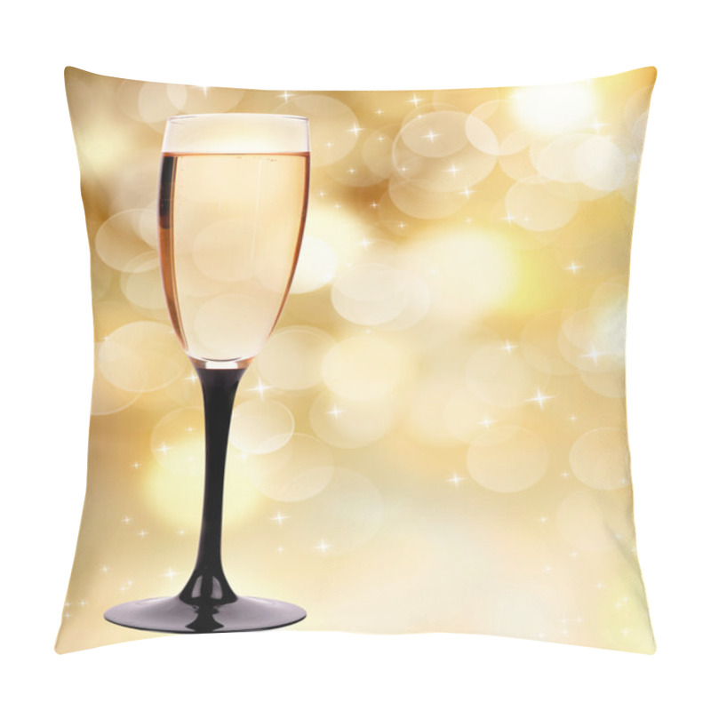 Personality  Champagne Glass On Golden Background Pillow Covers