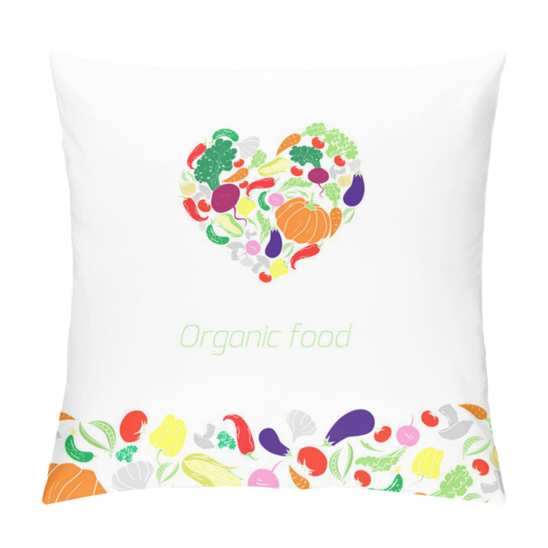 Personality  Heart Organic Vegetables Food Vector Illustration Pillow Covers