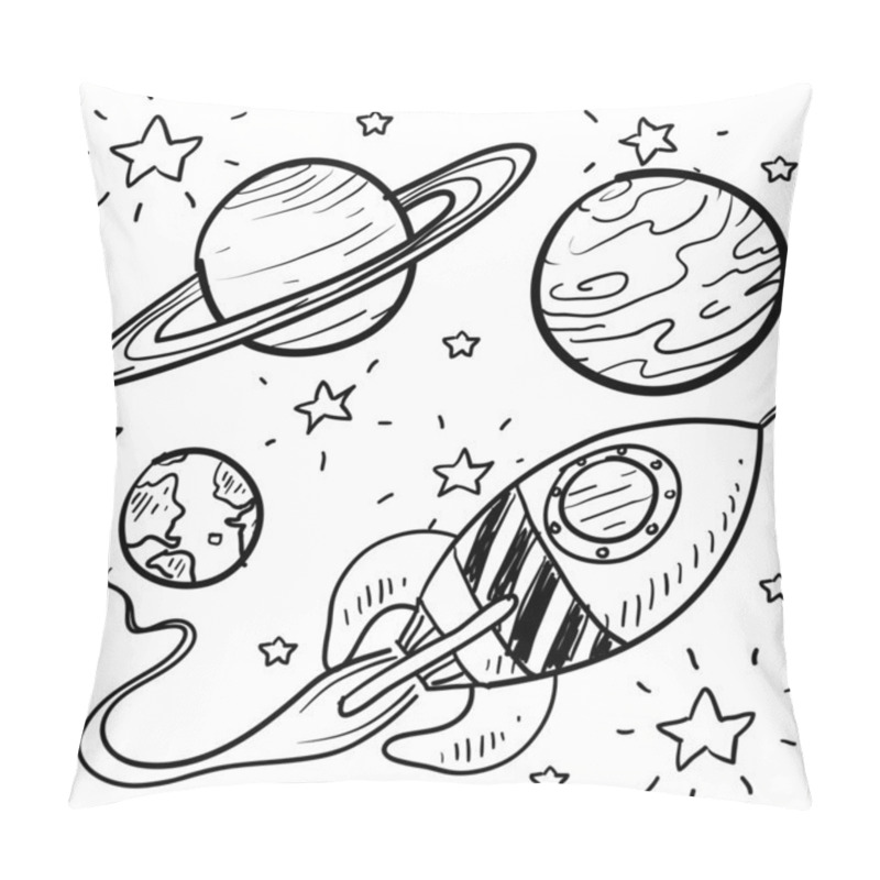 Personality  Science Fiction Objects Sketch Pillow Covers