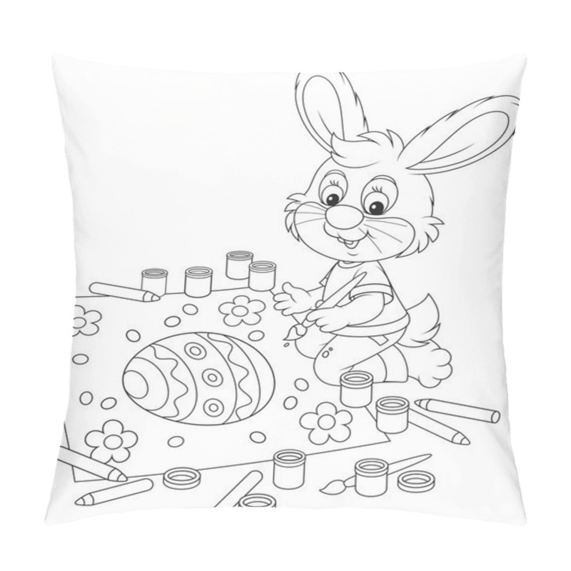 Personality  Little Bunny Draws An Easter Card Pillow Covers