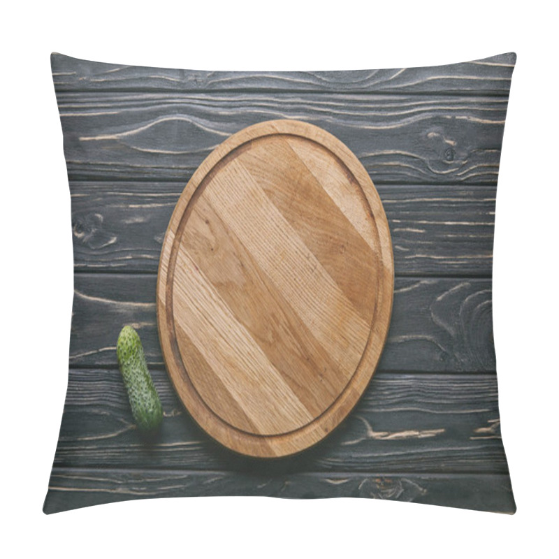 Personality  Cutting Board And Cucumber On Dark Wooden Table Pillow Covers