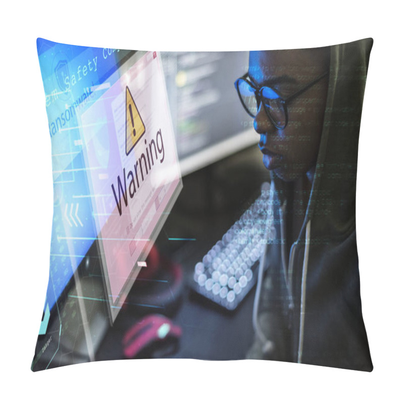 Personality  Hacker Hacking A Cyberspace Network Pillow Covers