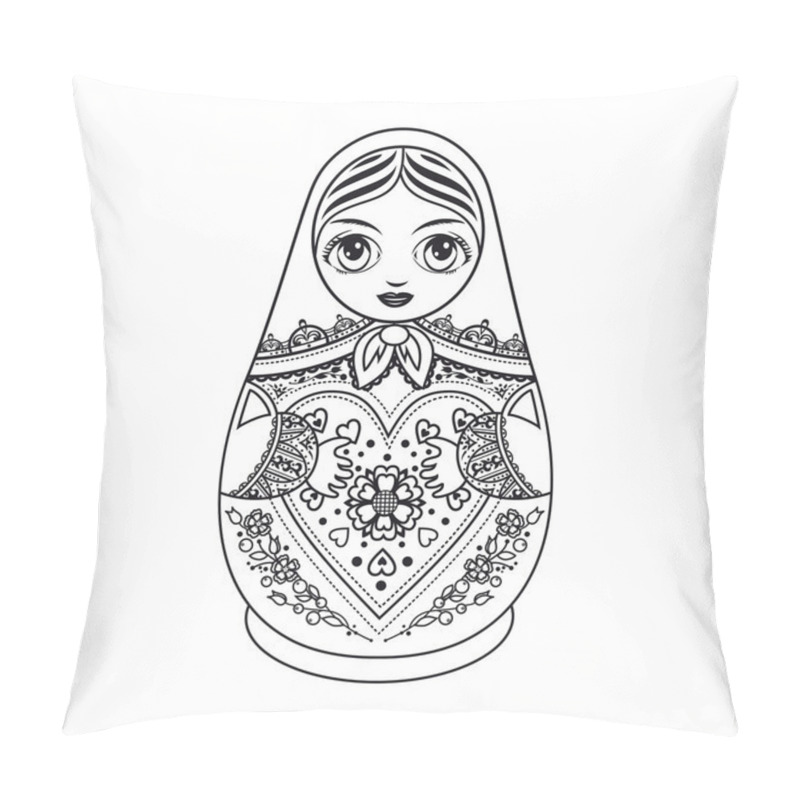 Personality  Matryoshka. Russian Folk Nesting Doll. Babushka Doll. Pillow Covers