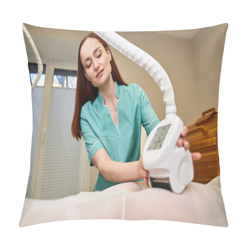 Personality  A Skilled Dermatology Professional Carefully Performs A Skin Treatment On A Patient. Pillow Covers