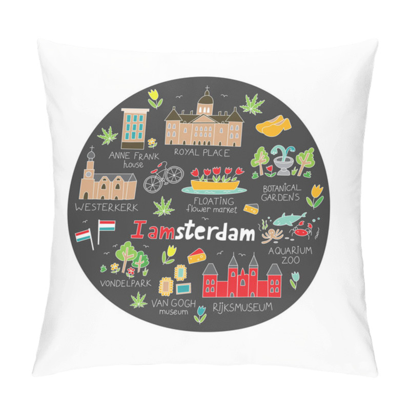 Personality  Amsterdam City Doodle Pillow Covers