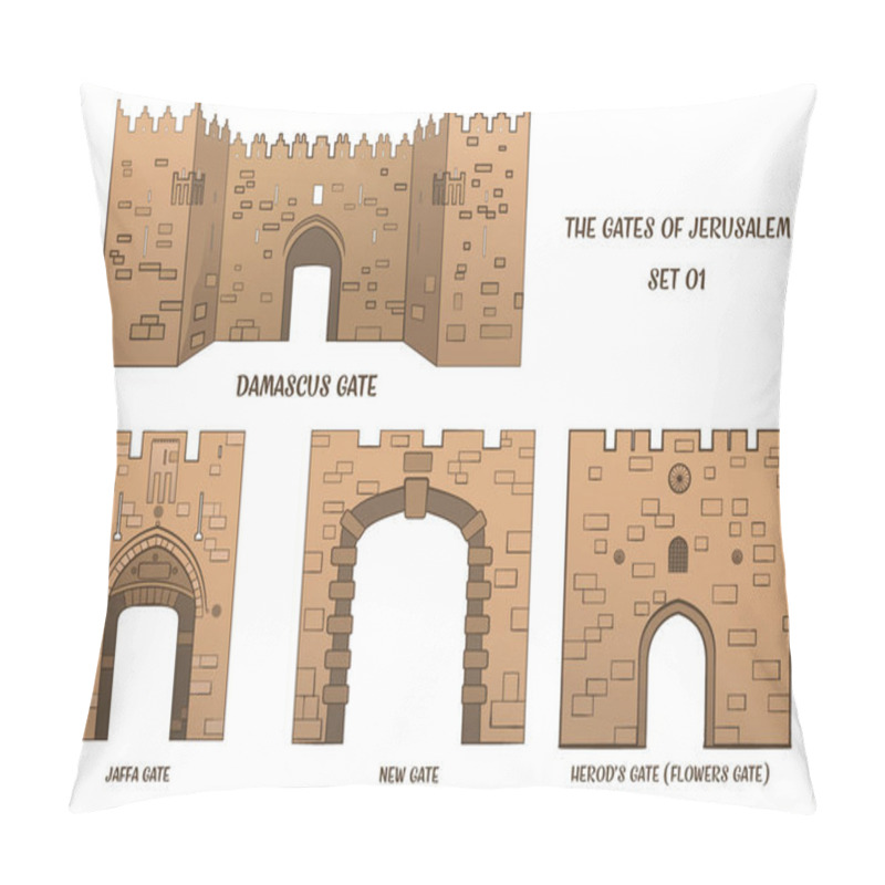 Personality  The Gates Of Jerusalem, Set 1 Pillow Covers