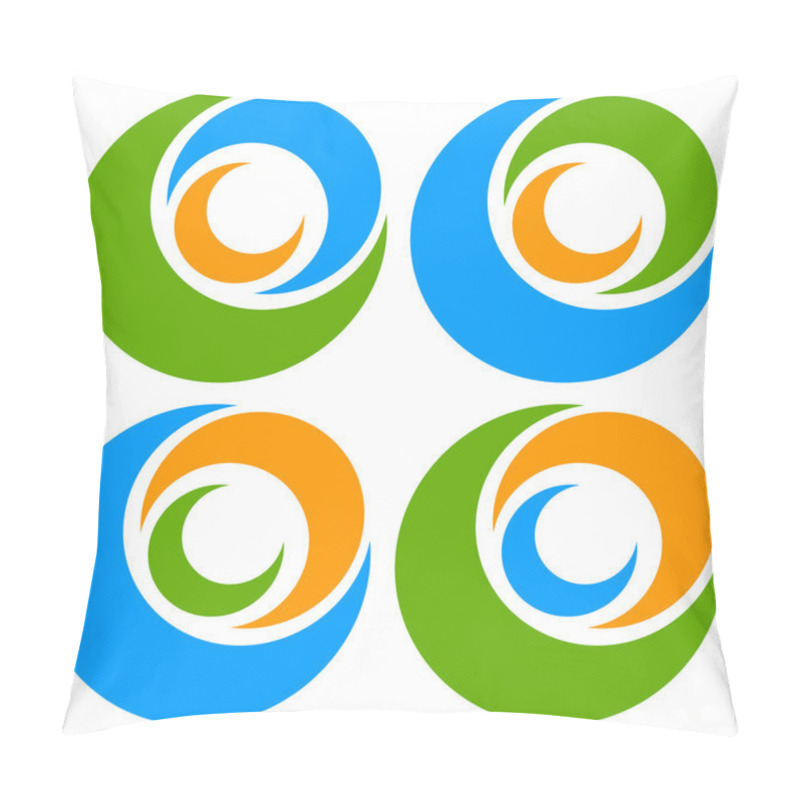 Personality  Spiral, Circles Logo Set. Pillow Covers