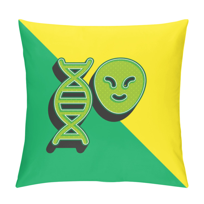 Personality  Alien Green And Yellow Modern 3d Vector Icon Logo Pillow Covers