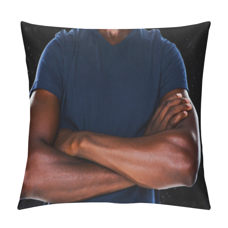 Personality  Close Up Mid Section Of Man With Arms Crossed Pillow Covers