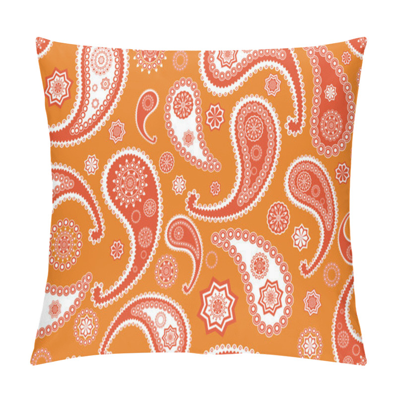 Personality  Islamic Paisley Vector Orange Texture Pillow Covers