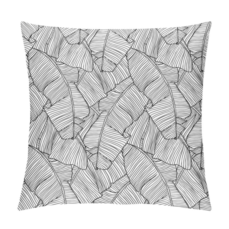 Personality  Seamless Pattern With Leaves Of Palm Tree. Pillow Covers