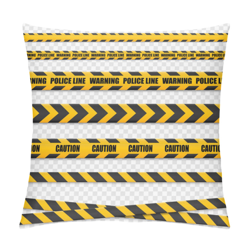 Personality  Yellow And Black Danger Tapes. Caution Lines Isolated. Vector Pillow Covers