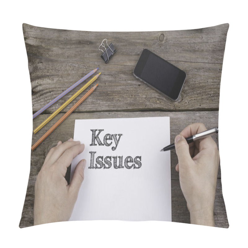 Personality  Key Issues. Text On A Sheet Of Paper.  Pillow Covers