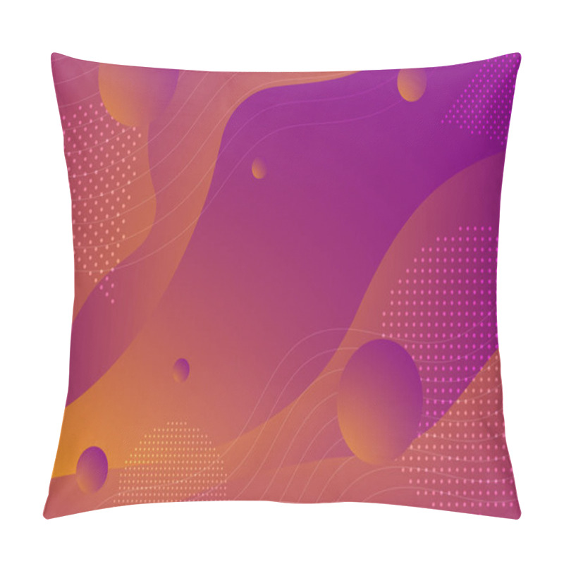 Personality  Colorful Abstract Background And Gradation Using Minimal Geometry And Wave Shape As An Element. Pillow Covers