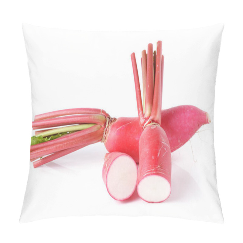 Personality  Radish On White Background Pillow Covers