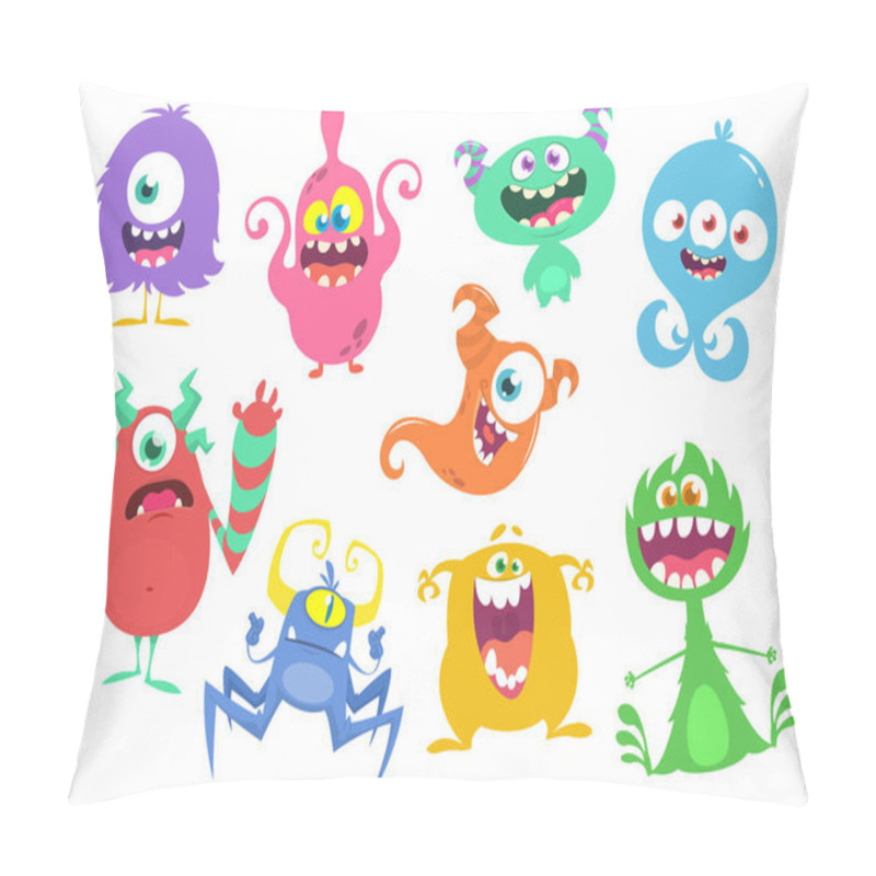 Personality  Cute Cartoon Monsters. Set Of Cartoon Monsters: Goblin Or Troll, Cyclops, Ghost,  Monsters And Aliens. Halloween Design Pillow Covers