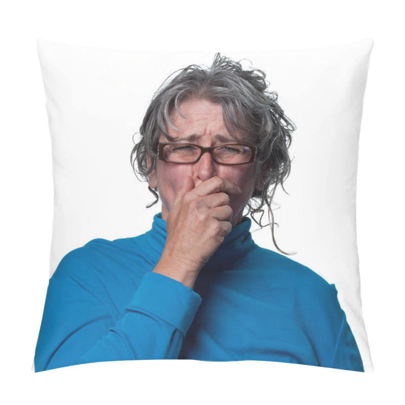 Personality  Woman Grimacing After Eating Pillow Covers