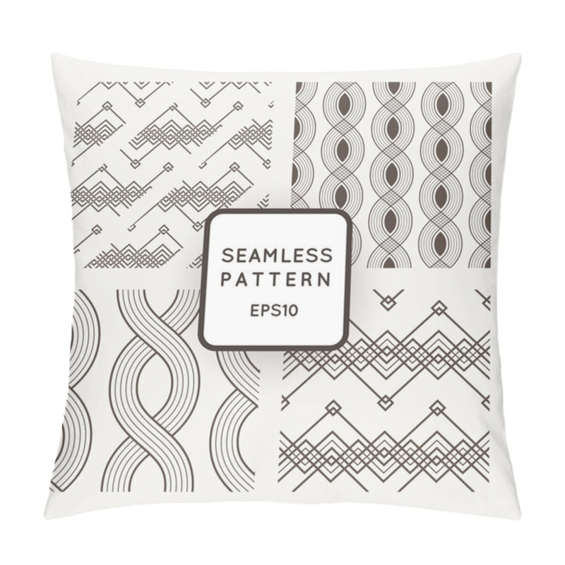 Personality  Set Of Vector Seamless Patterns With Braids, Ropes, Bounds Pillow Covers