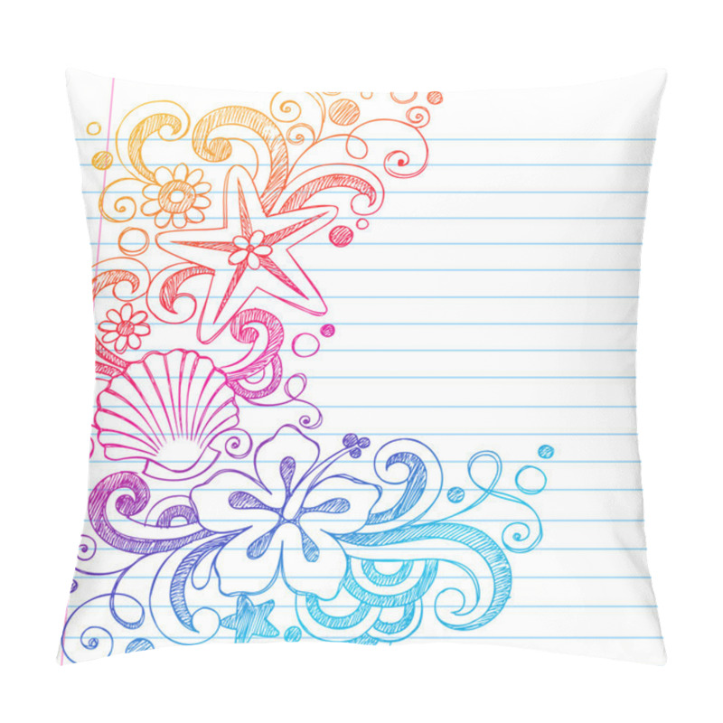 Personality  Sketchy Summer Tropical Hibiscus Flower Doodle Vector Pillow Covers