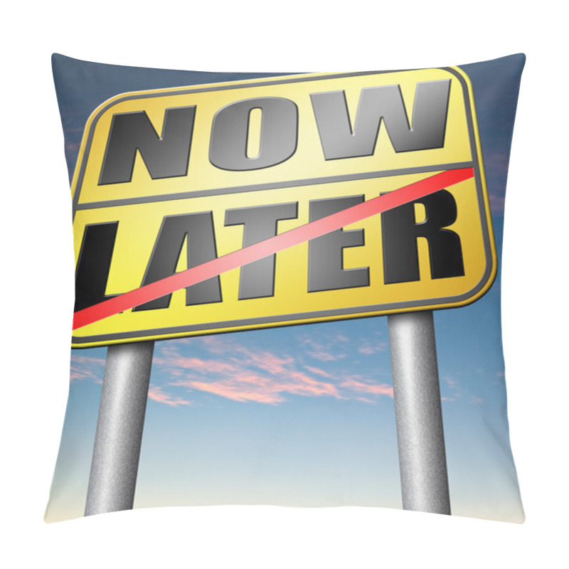 Personality  Now Or Later Time For Action Pillow Covers