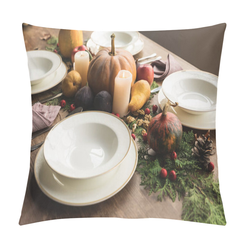 Personality  Served Table And Autumn Harvest  Pillow Covers